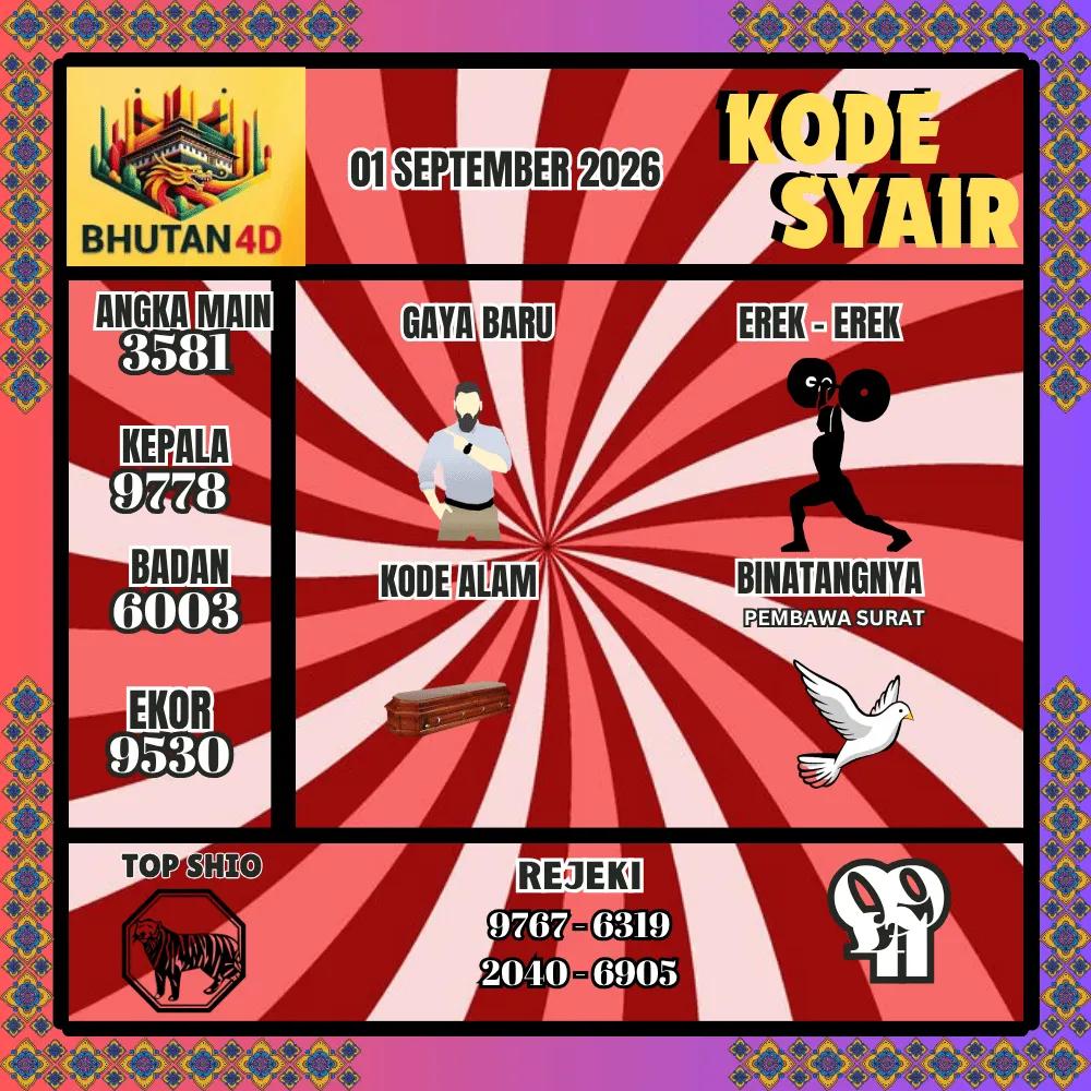 Kode Syair Bhutan4D Pools - September 2026