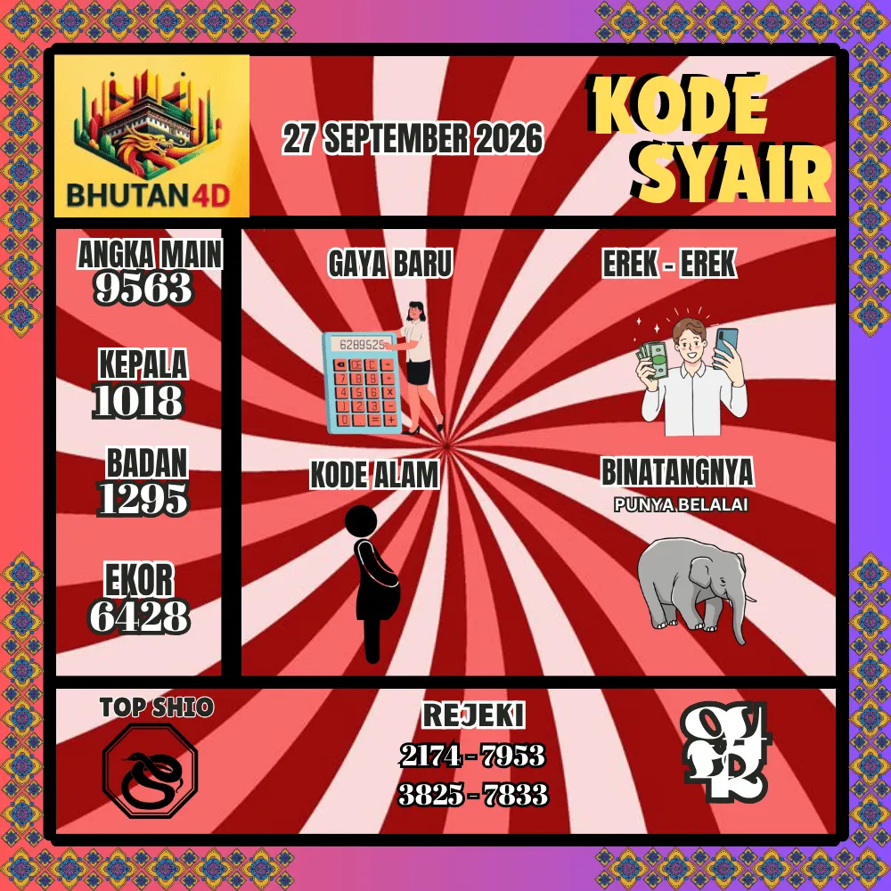 Kode Syair Bhutan4D Pools - September 2026