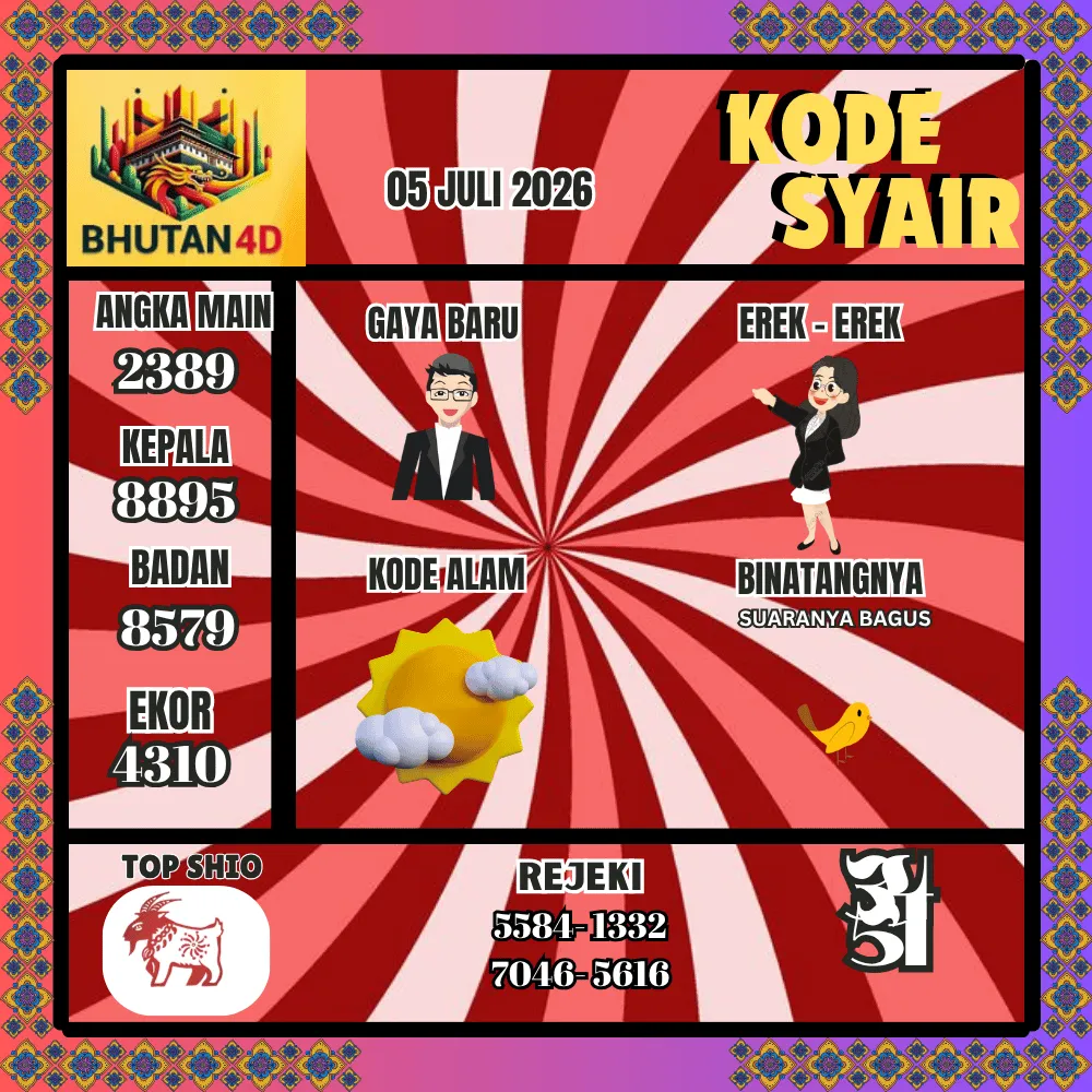Kode Syair Bhutan4D Pools - Juli 2026
